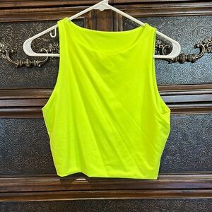 Vibrant Yellow Sleeveless Crop Tank Top